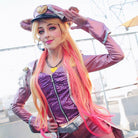 LOL Star Guardians Ahri Cosplay Wigs Synthetic Long Blonde Mixed Pink Curly Women Hair Wigs - lemailwigs