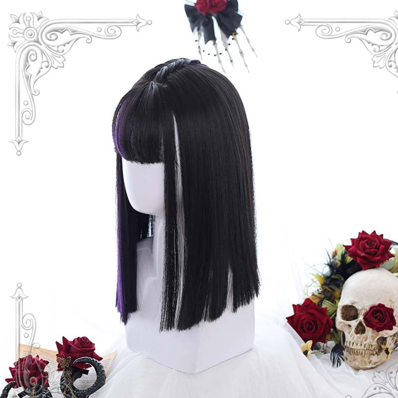 Lolita 40cm Straight Mixed Black Trendy Lolita Wigs - lemailwigs