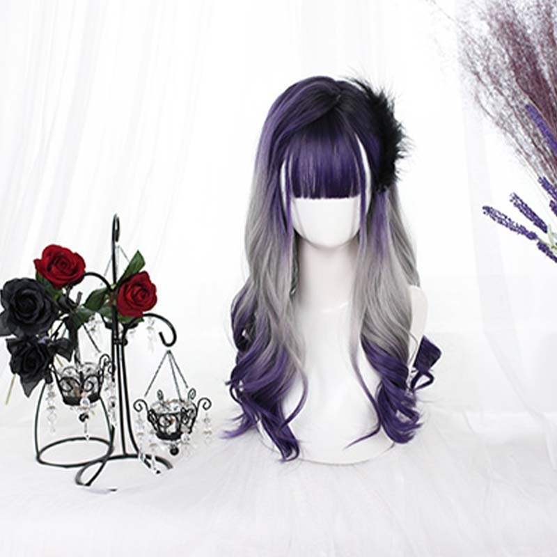 Lolita 50cm Wavy Gradient Grape Color Trendy Cosplay Wigs - lemailwigs