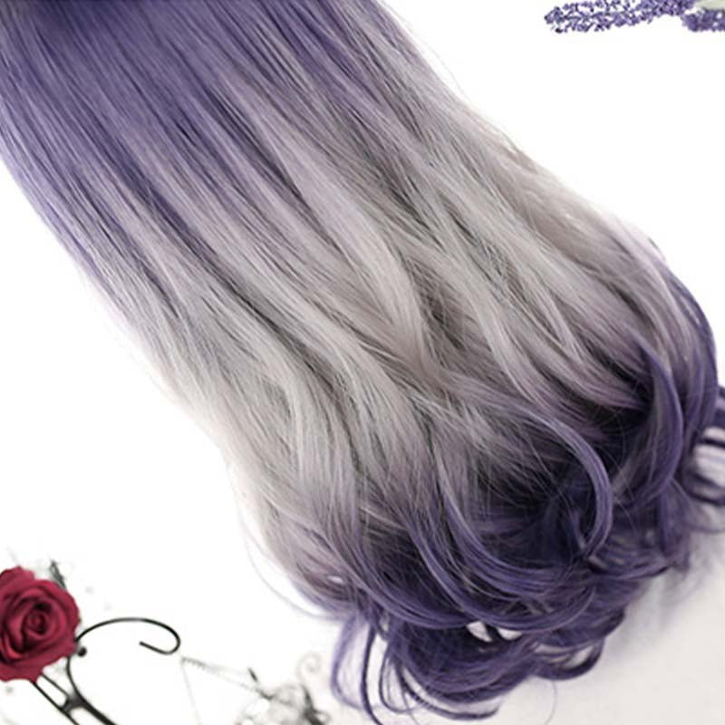 Lolita 50cm Wavy Gradient Grape Color Trendy Cosplay Wigs - lemailwigs