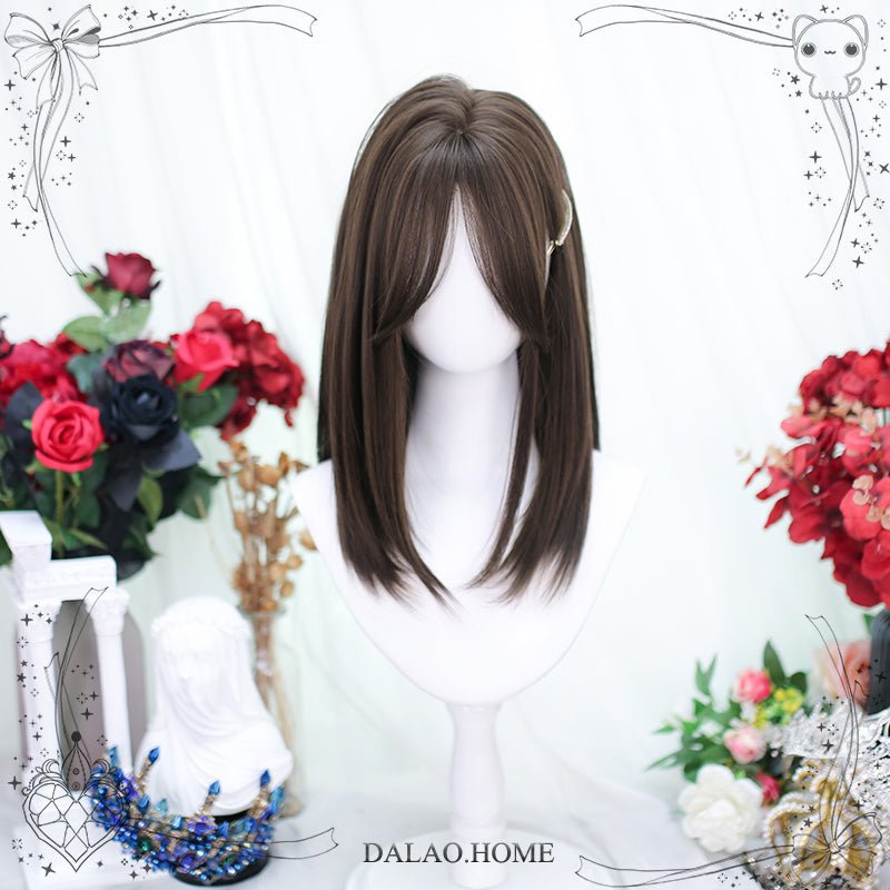Lolita Black Brown JK Harajuku Daily Basic Cosplay Wigs - lemailwigs