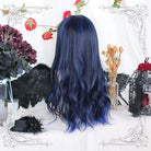 Lolita Black Mixed Blue Long Curly Cosplay Wigs - lemailwigs