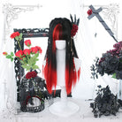 Lolita Black Mixed Red Long Straight Cosplay Wigs - lemailwigs