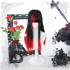 Lolita Black Mixed Red Long Straight Cosplay Wigs - lemailwigs