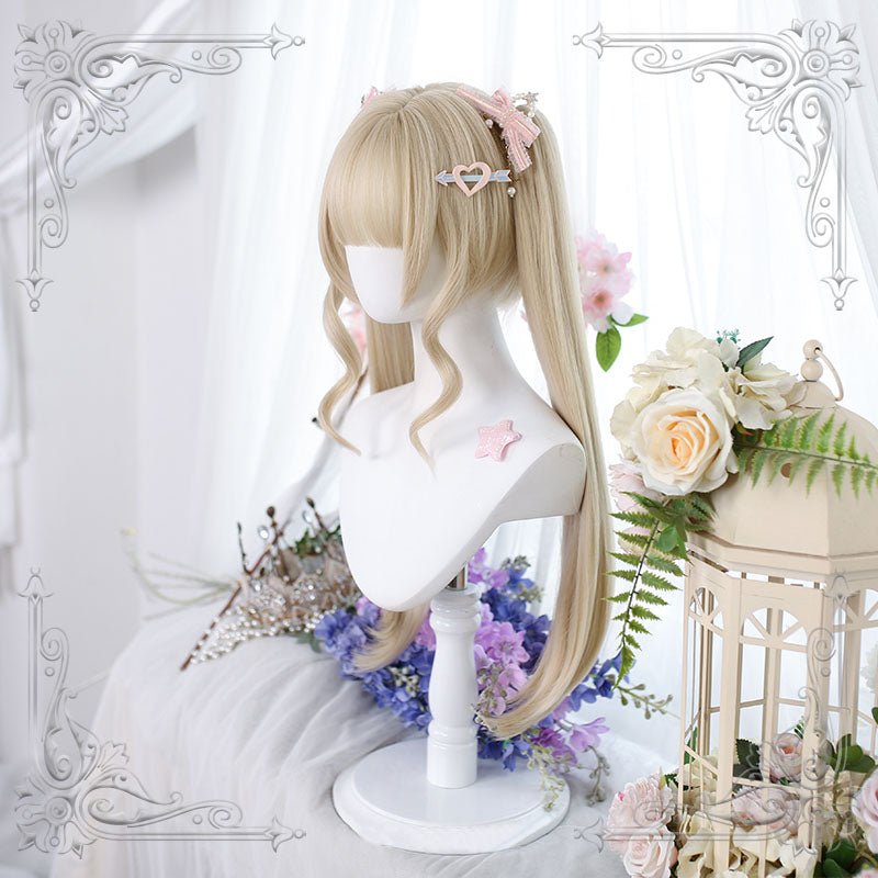 Lolita Blonde Double Tail Cosplay Wigs - lemailwigs