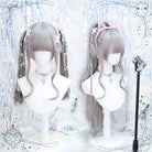 Lolita Long Grey Mixed Pink Cosplay Wig - lemailwigs