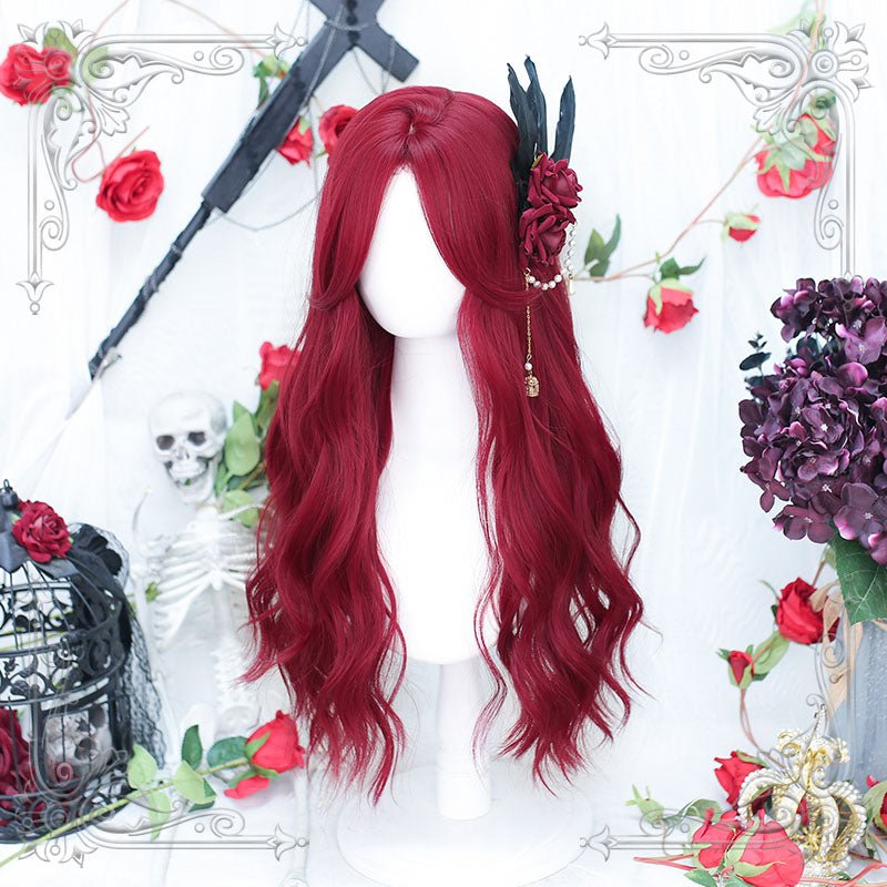 Lolita Long Wine Red JK Cosplay Wig - lemailwigs