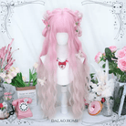 Lolita Peach Sweet Wine Pink Natural Long Curly Wig - lemailwigs