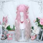 Lolita Peach Sweet Wine Pink Natural Long Curly Wig - lemailwigs