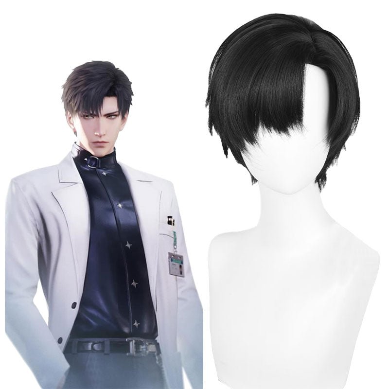 Love and Deepspace Zayne Short Black Cosplay Wig - lemailwigs