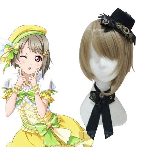 Love Live Perfect Dream Project Nakasu Kasumi Short Brown Cosplay Wigs - lemailwigs
