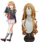 LoveLive Perfect Dream Project Konoe Kanata Long Curly Orange Cosplay Wigs - lemailwigs
