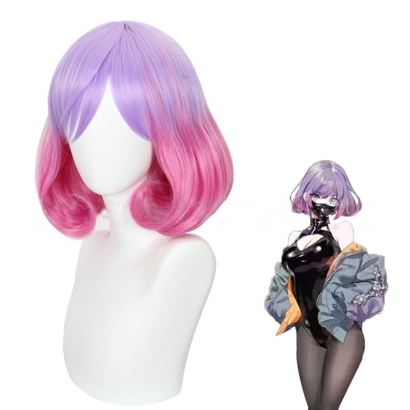 Luna Pink Purple Gradient Short Bob Cosplay Wigs - lemailwigs
