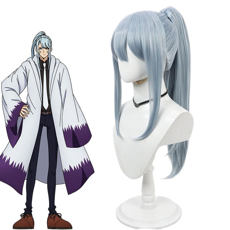 Mashle: Magic and Muscles Abyss Razor Blue Ponytail Cosplay Wigs - lemailwigs
