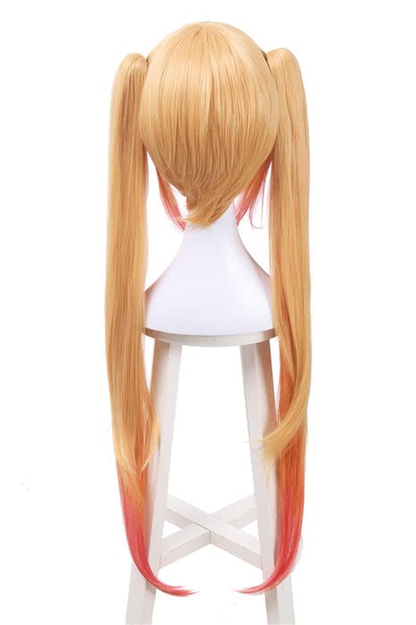 Miss Kobayashi's Dragon Maid Tohru Long Straight Blonde Mixed Pink Ponytail Cosplay Wigs - lemailwigs
