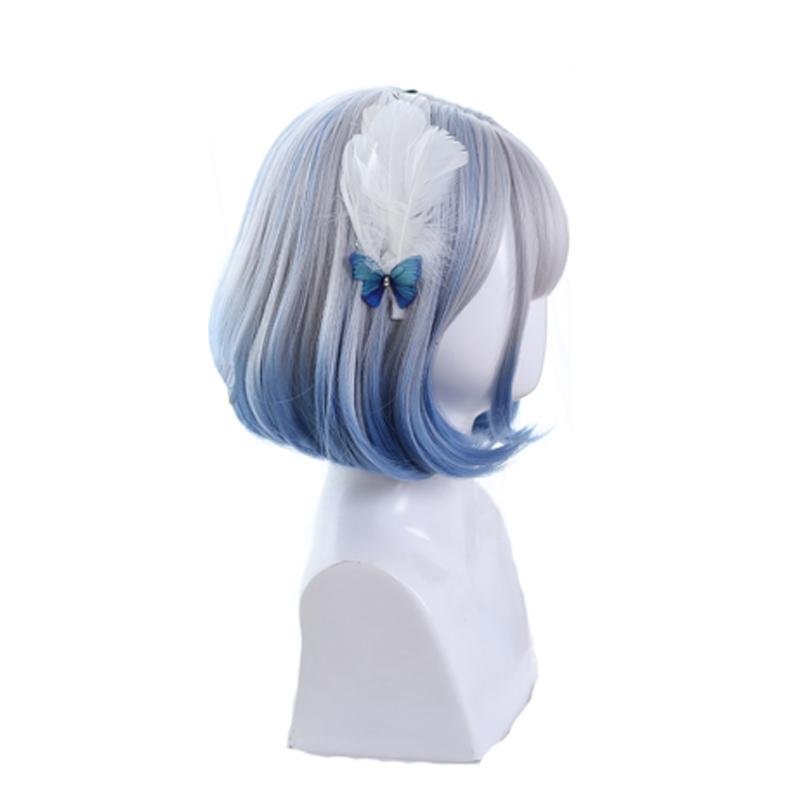 Mixed Blue Bob Lolita Wigs with Bangs Short Harajuku Pink Black Cosplay Wigs - lemailwigs