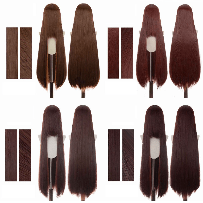 【More Volume】24 Colors Black Brown White Grey 100cm 32cm Basic Cosplay Wigs - lemailwigs
