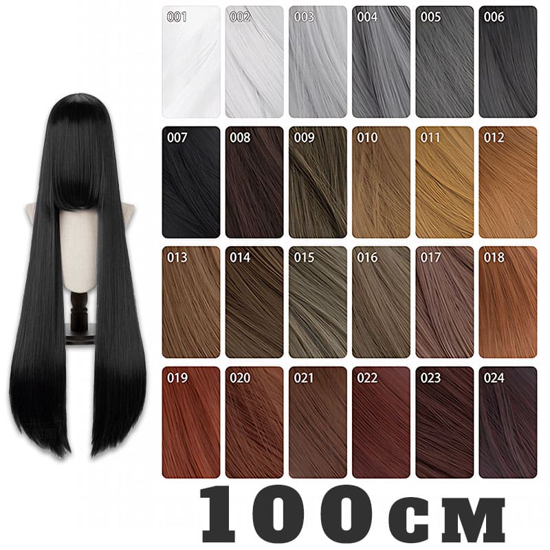 【More Volume】24 Colors Black Brown White Grey 100cm 32cm Basic Cosplay Wigs - lemailwigs