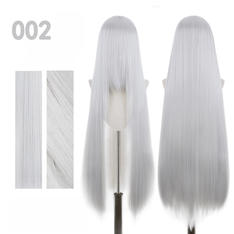 【More Volume】24 Colors Black Brown White Grey 100cm 32cm Basic Cosplay Wigs - lemailwigs