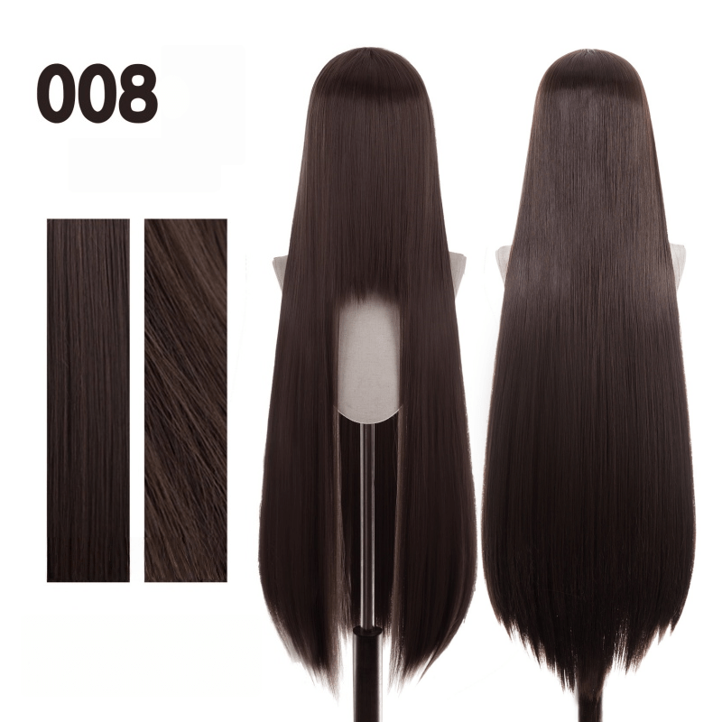 【More Volume】24 Colors Black Brown White Grey 100cm 32cm Basic Cosplay Wigs - lemailwigs