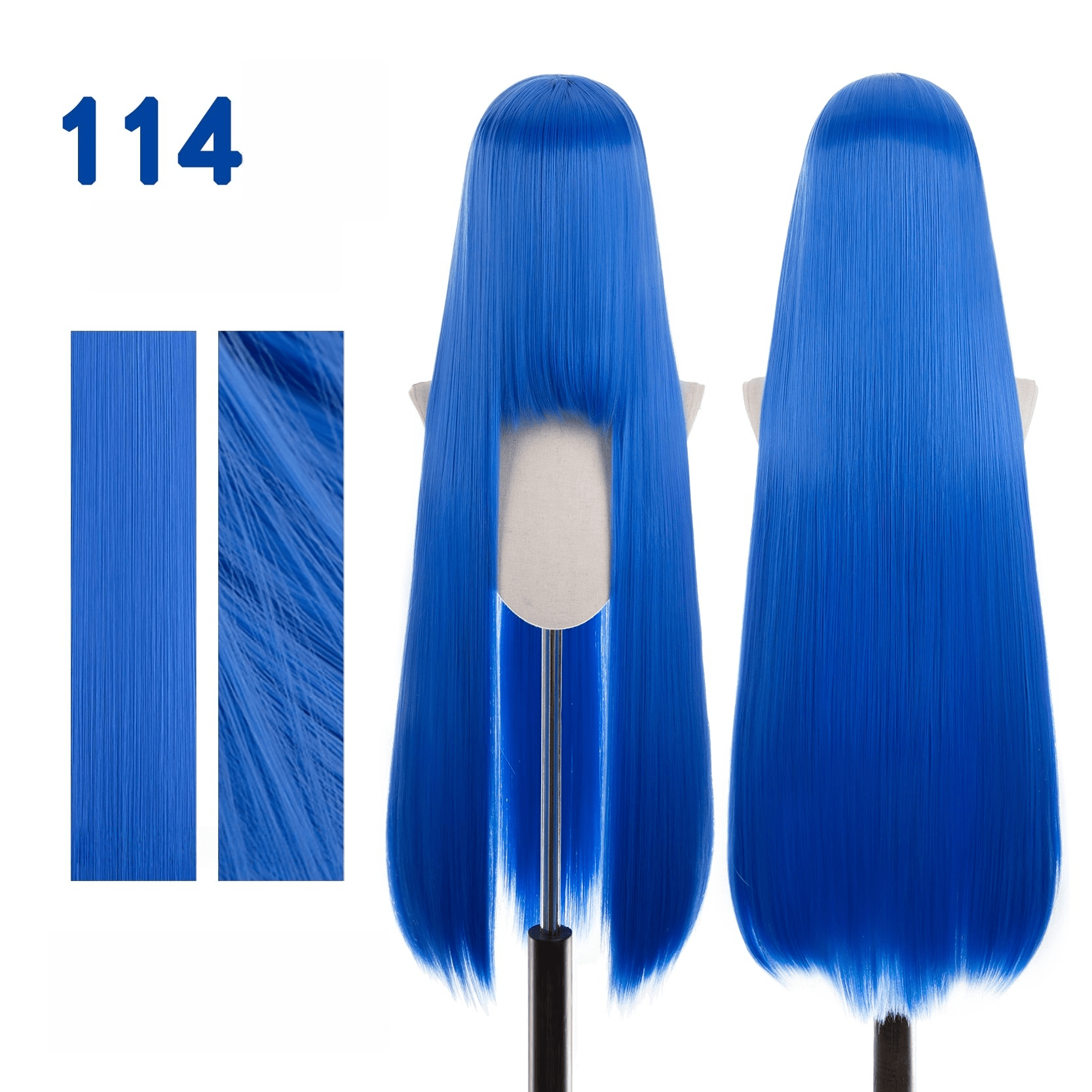 【More Volume】24 Colors Blue 100cm 32cm Basic Cosplay Wigs - lemailwigs
