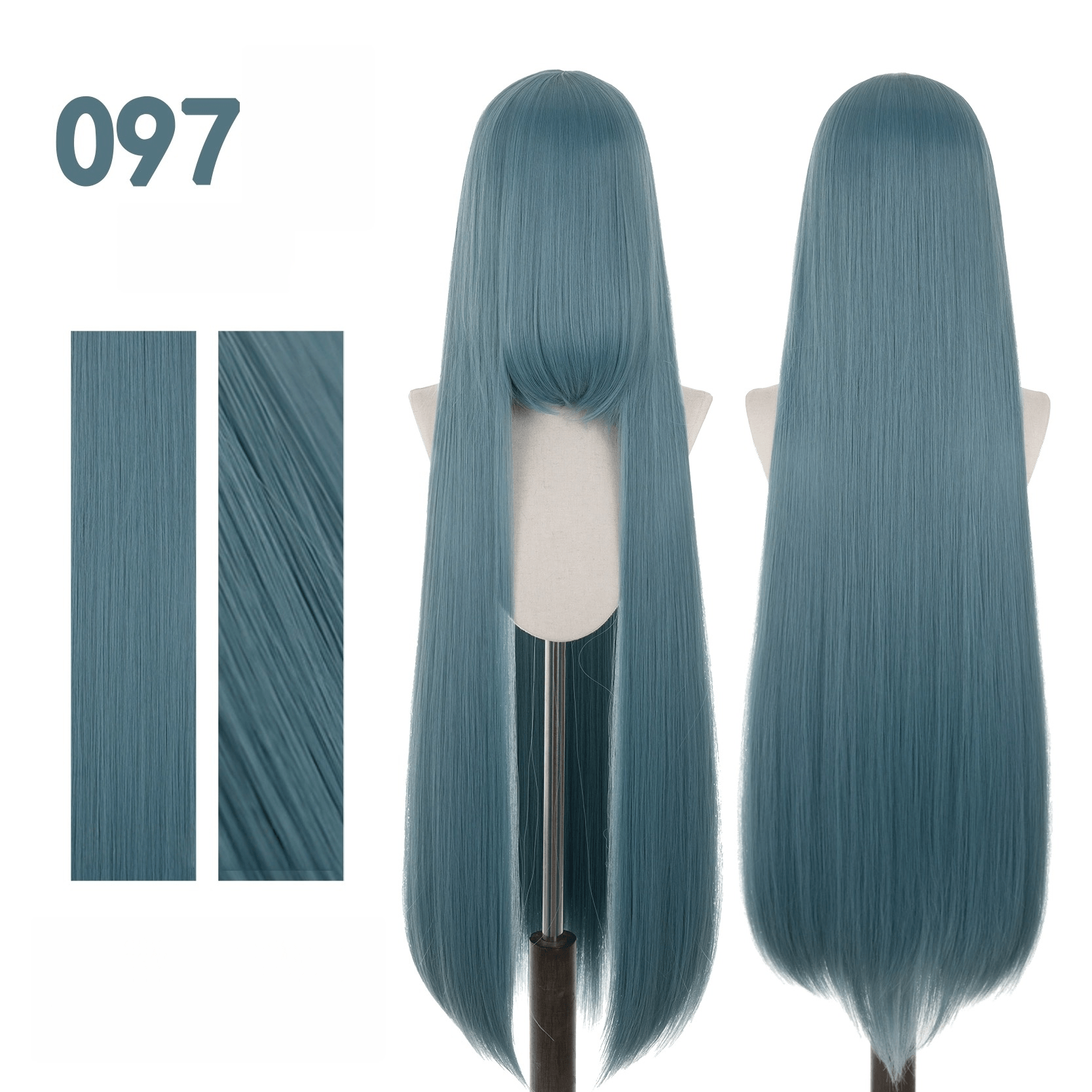 【More Volume】24 Colors Blue 100cm 32cm Basic Cosplay Wigs - lemailwigs