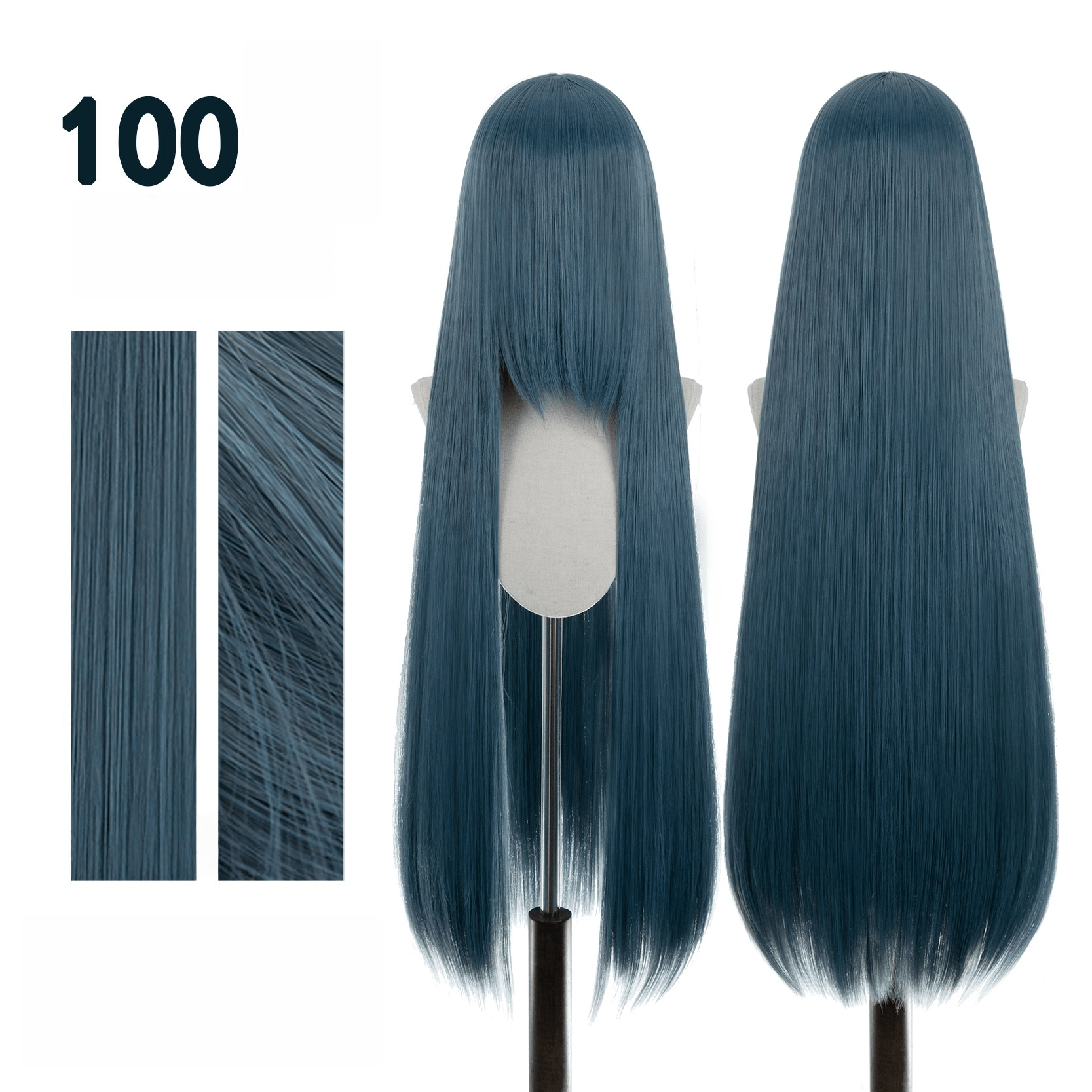 【More Volume】24 Colors Blue 100cm 32cm Basic Cosplay Wigs - lemailwigs
