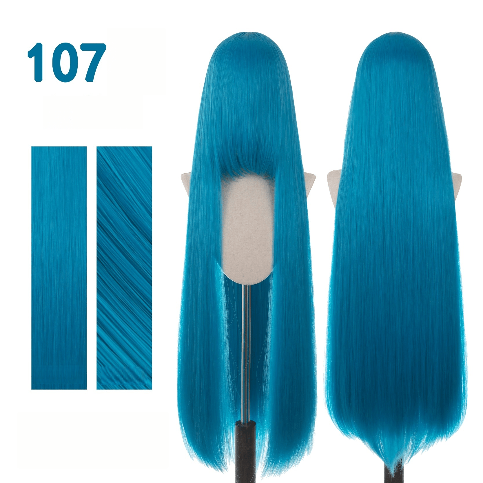 【More Volume】24 Colors Blue 100cm 32cm Basic Cosplay Wigs - lemailwigs