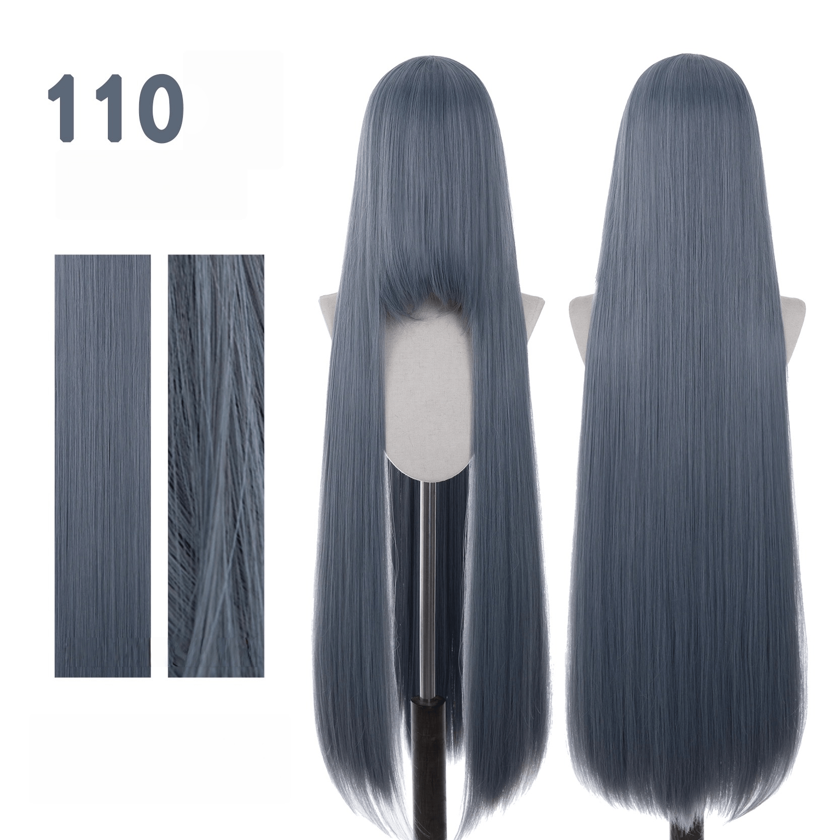 【More Volume】24 Colors Blue 100cm 32cm Basic Cosplay Wigs - lemailwigs