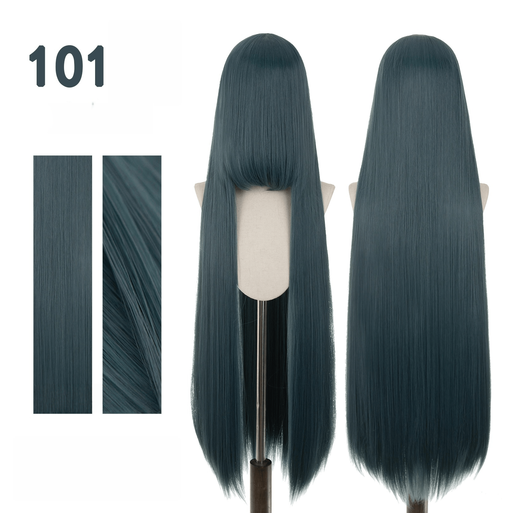 【More Volume】24 Colors Blue 100cm 32cm Basic Cosplay Wigs - lemailwigs
