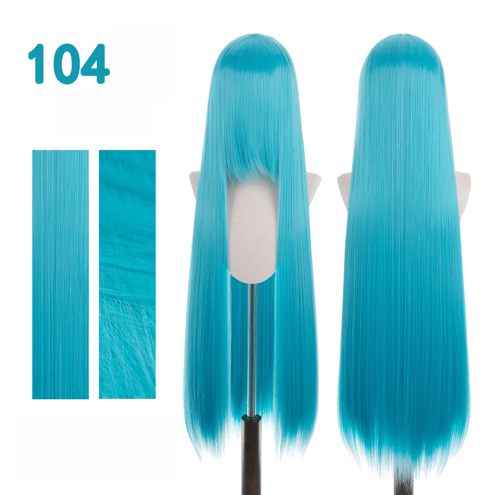 【More Volume】24 Colors Blue 100cm 32cm Basic Cosplay Wigs - lemailwigs