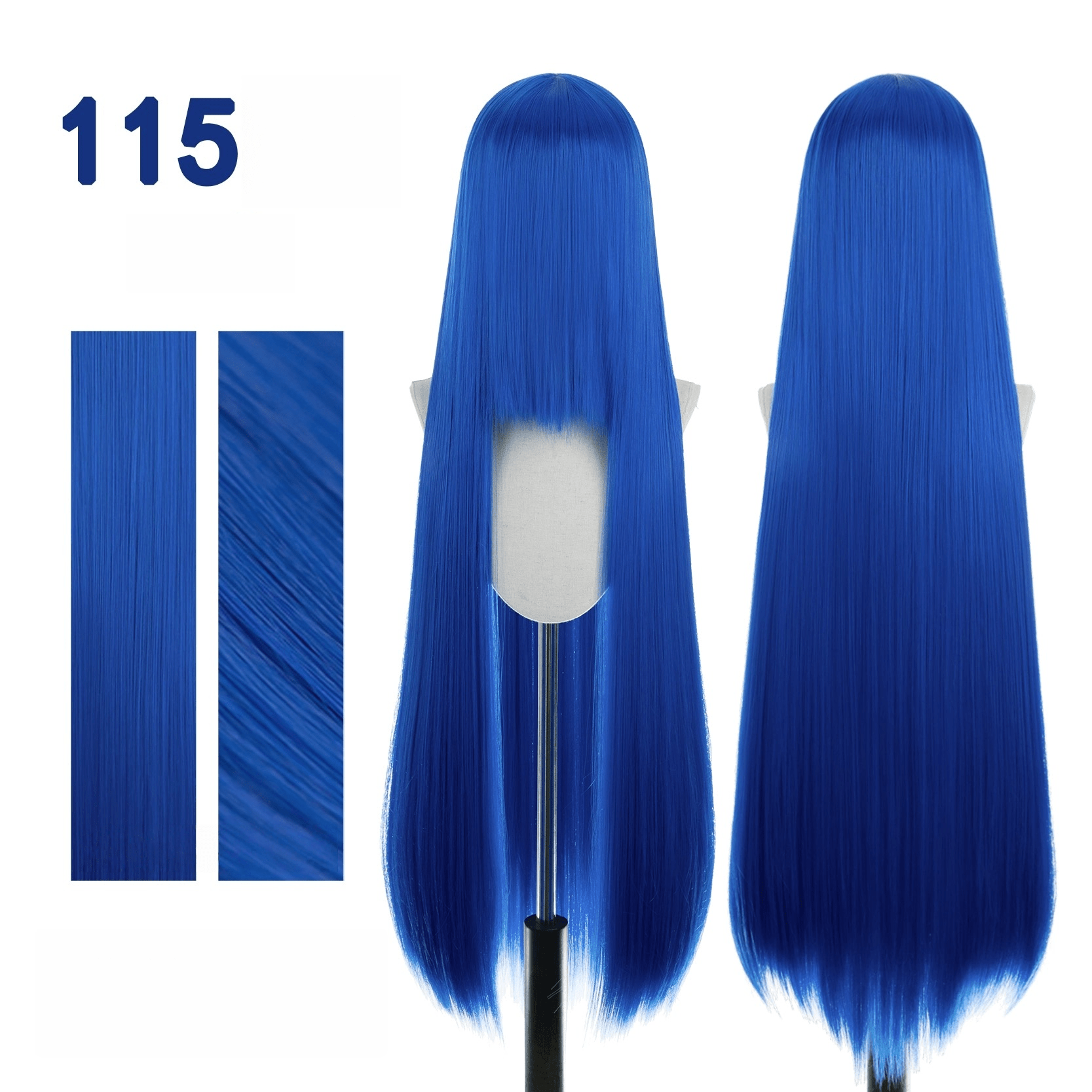 【More Volume】24 Colors Blue 100cm 32cm Basic Cosplay Wigs - lemailwigs