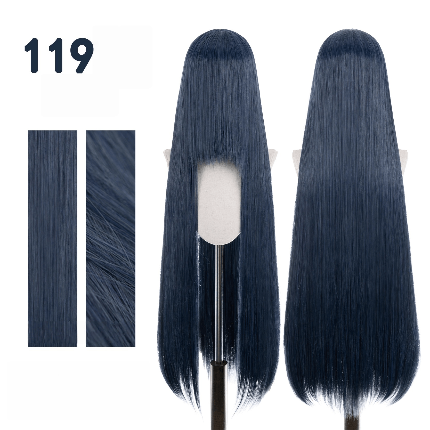 【More Volume】24 Colors Blue 100cm 32cm Basic Cosplay Wigs - lemailwigs
