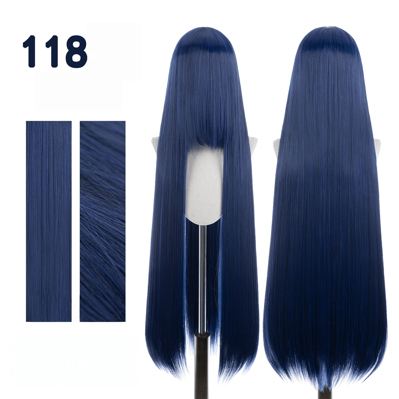 【More Volume】24 Colors Blue 100cm 32cm Basic Cosplay Wigs - lemailwigs