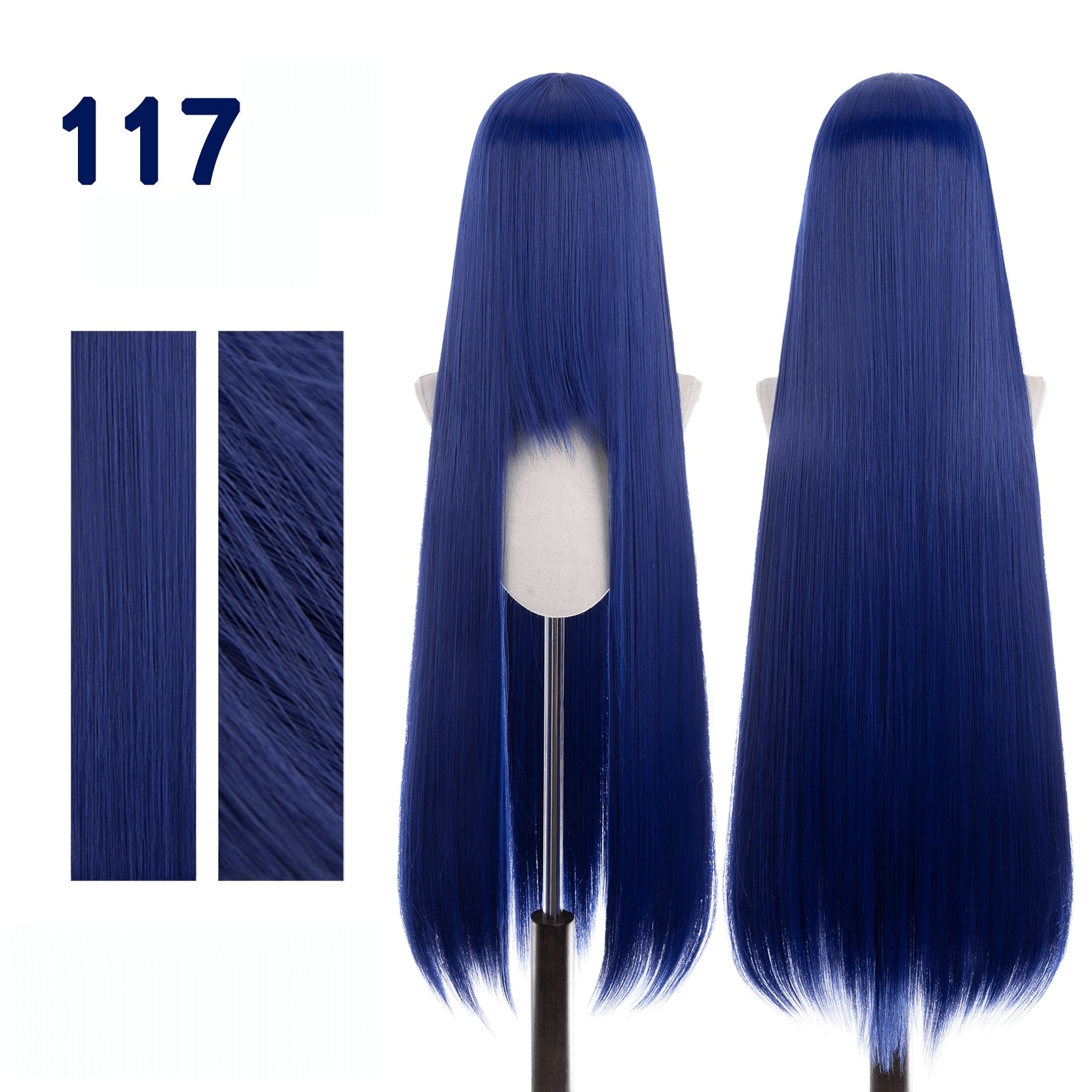【More Volume】24 Colors Blue 100cm 32cm Basic Cosplay Wigs - lemailwigs