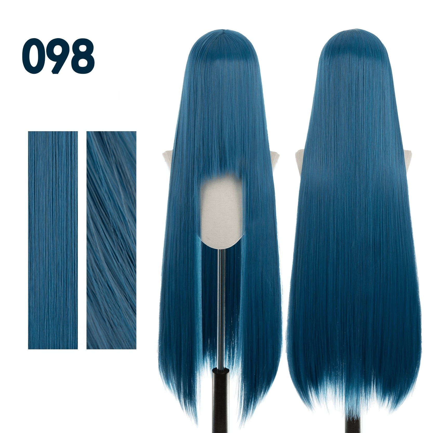 【More Volume】24 Colors Blue 100cm 32cm Basic Cosplay Wigs - lemailwigs