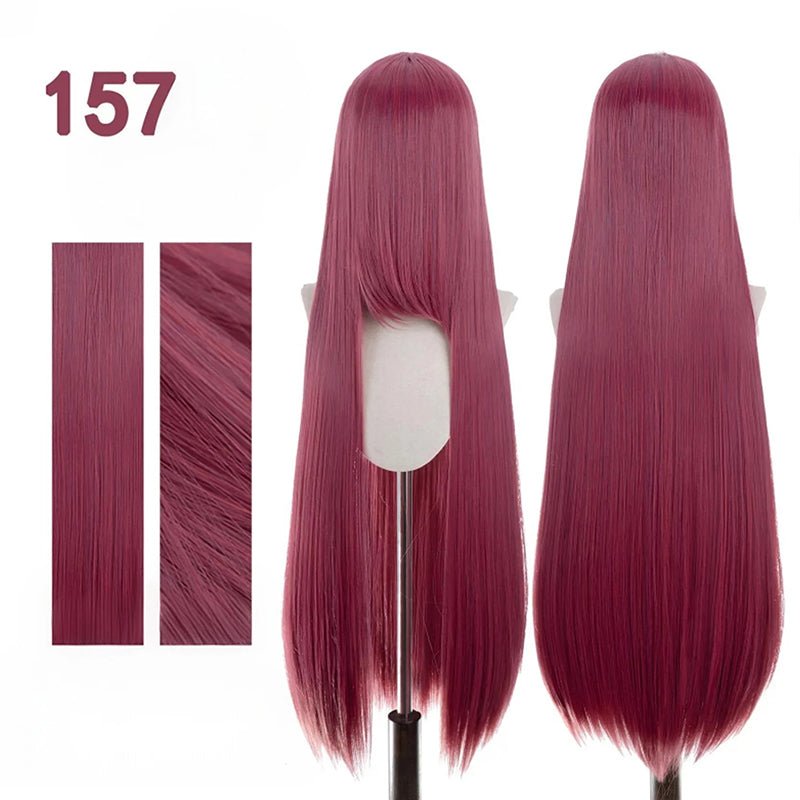 【More Volume】24 Colors Claret Rose Red 100cm 32cm Basic Cosplay Wigs & Wefts - lemailwigs