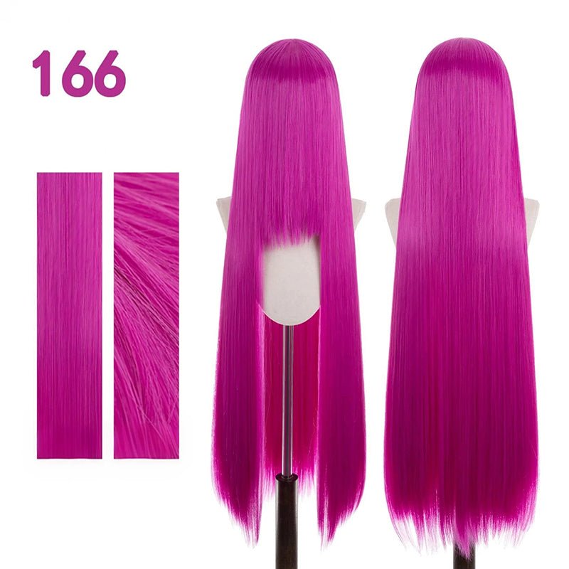 【More Volume】24 Colors Claret Rose Red 100cm 32cm Basic Cosplay Wigs & Wefts - lemailwigs