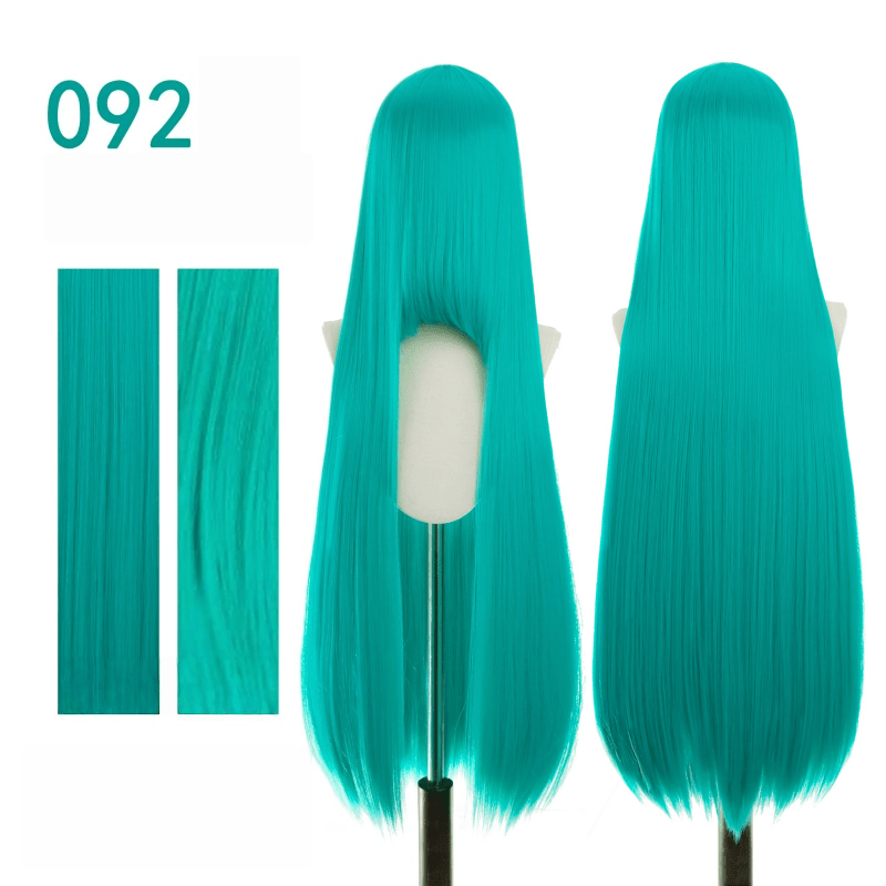 【More Volume】24 Colors Green 100cm 32cm Basic Cosplay Wigs - lemailwigs