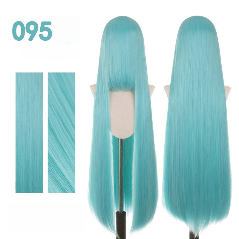 【More Volume】24 Colors Green 100cm 32cm Basic Cosplay Wigs - lemailwigs