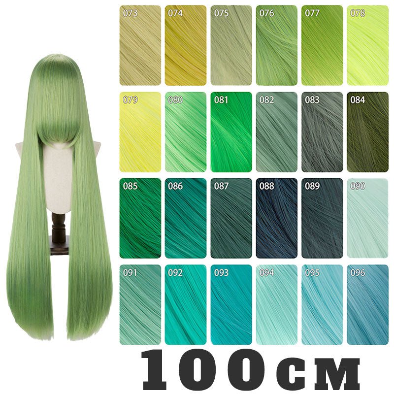 【More Volume】24 Colors Green 100cm 32cm Basic Cosplay Wigs - lemailwigs