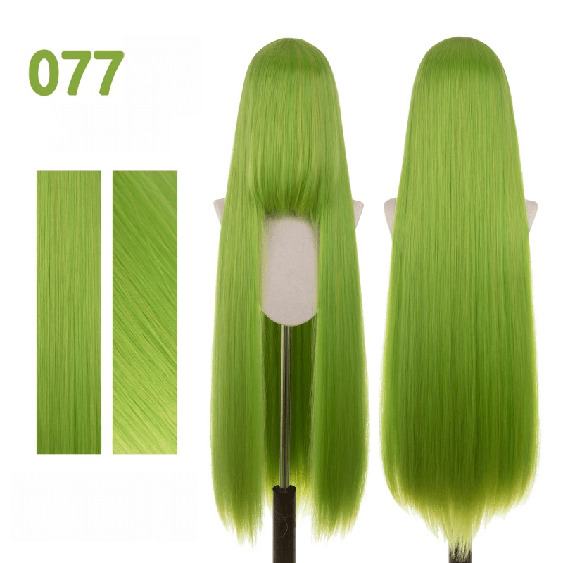 【More Volume】24 Colors Green 100cm 32cm Basic Cosplay Wigs - lemailwigs