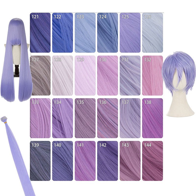 【More Volume】24 Colors Purple 100cm 32cm Basic Cosplay Wigs - lemailwigs