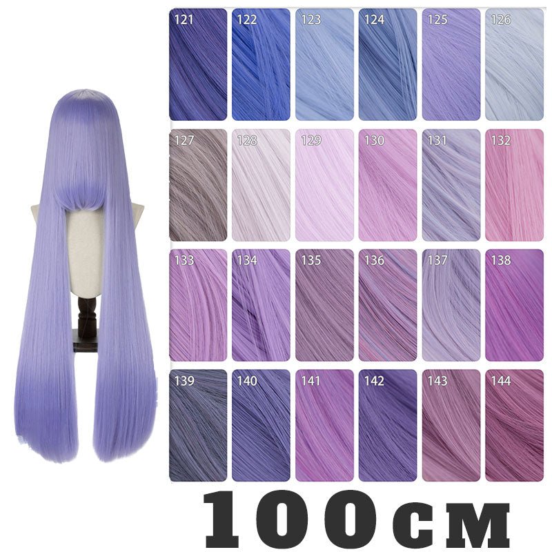 【More Volume】24 Colors Purple 100cm 32cm Basic Cosplay Wigs - lemailwigs