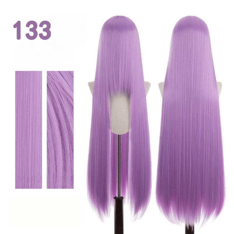 【More Volume】24 Colors Purple 100cm 32cm Basic Cosplay Wigs - lemailwigs