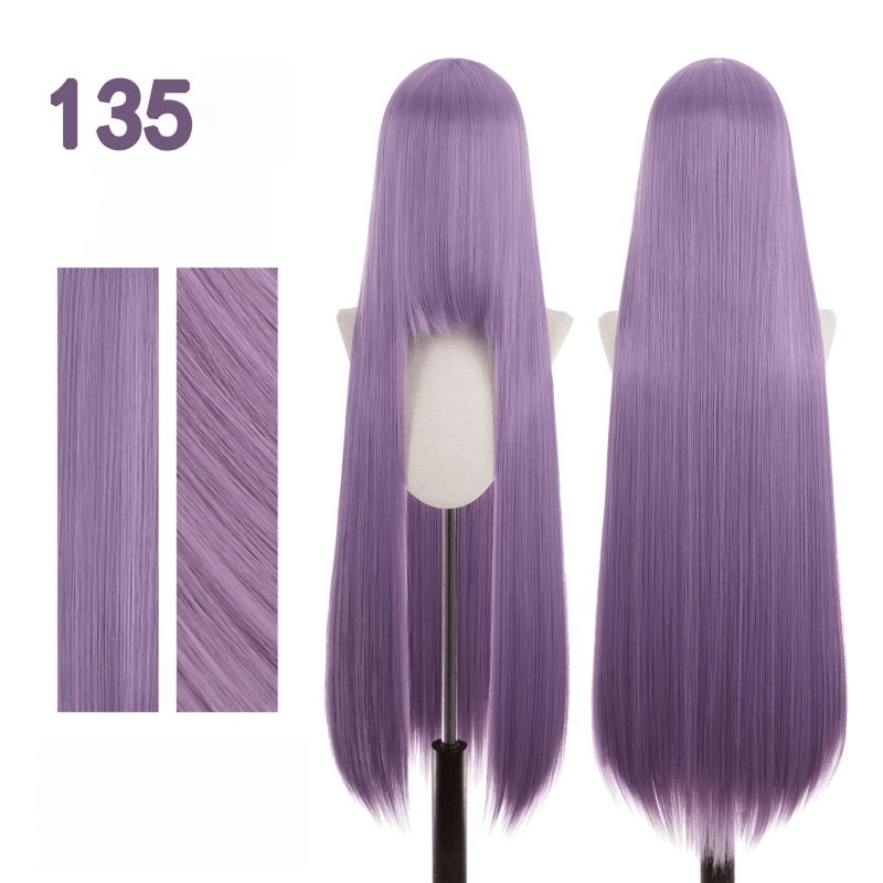 【More Volume】24 Colors Purple 100cm 32cm Basic Cosplay Wigs - lemailwigs