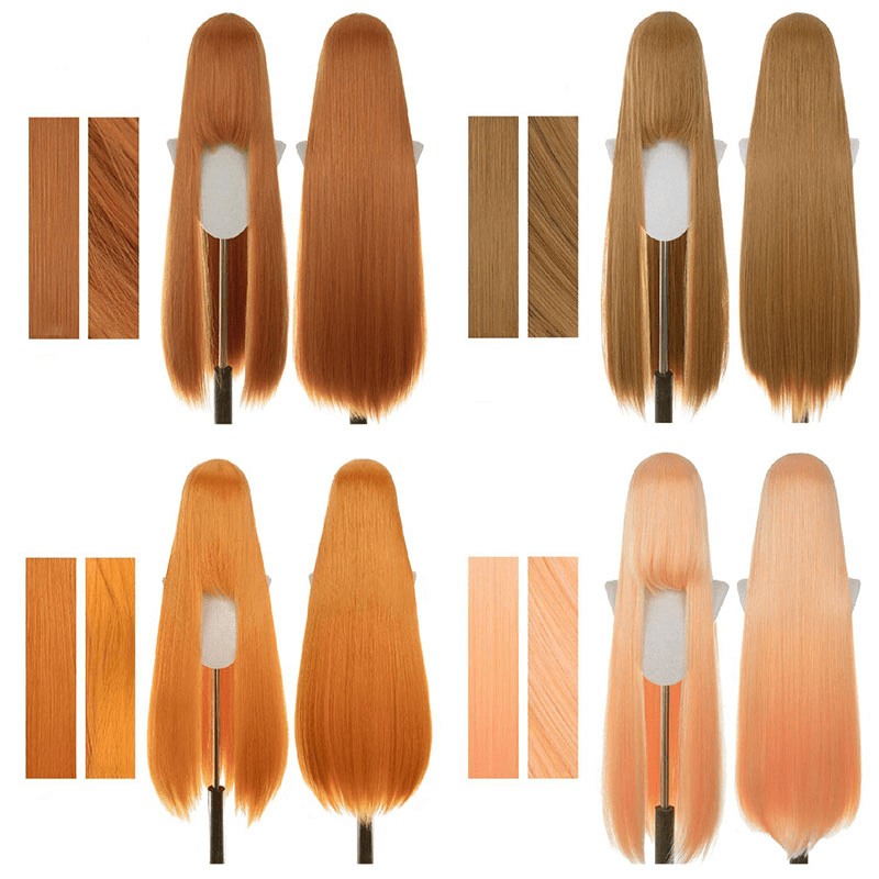 【More Volume】24 Colors Yellow Orange 100cm 32cm Basic Cosplay Wigs - lemailwigs