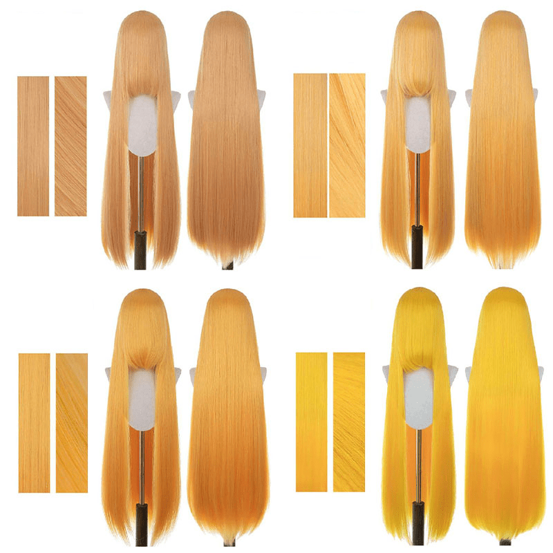 【More Volume】24 Colors Yellow Orange 100cm 32cm Basic Cosplay Wigs - lemailwigs