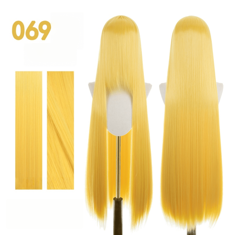 【More Volume】24 Colors Yellow Orange 100cm 32cm Basic Cosplay Wigs - lemailwigs