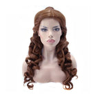 Movie Beauty and the Beast Belle Long Curly Brown Ponytail Cosplay Wigs - lemailwigs